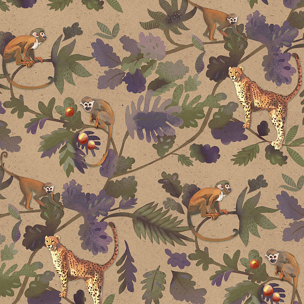 Флизелиновые обои Wild Life Aura MWKG104