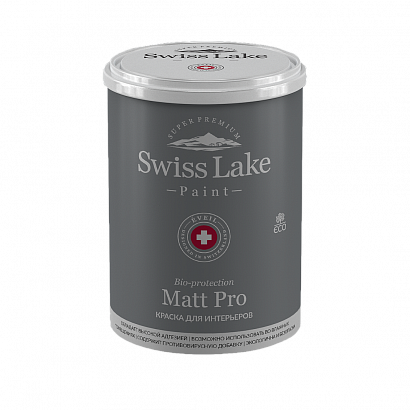 Краска интерьерная для стен и потолков Swiss Lake Matt Pro